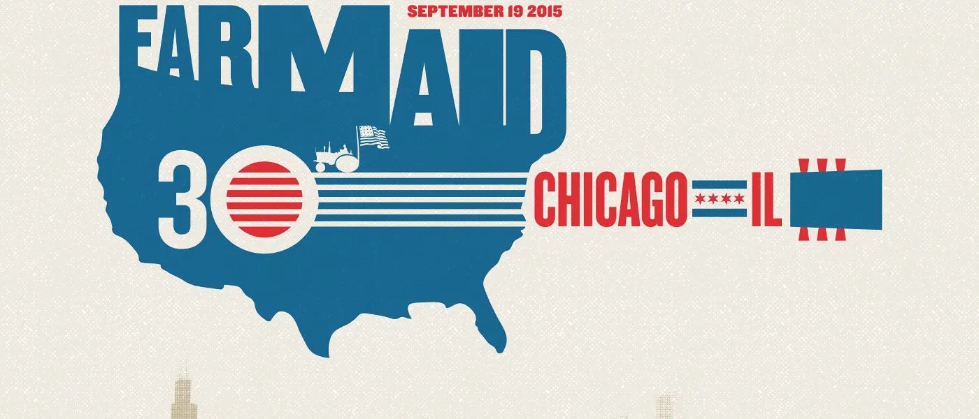 Farm Aid 30 Concert Logo with Chicago Backdrop