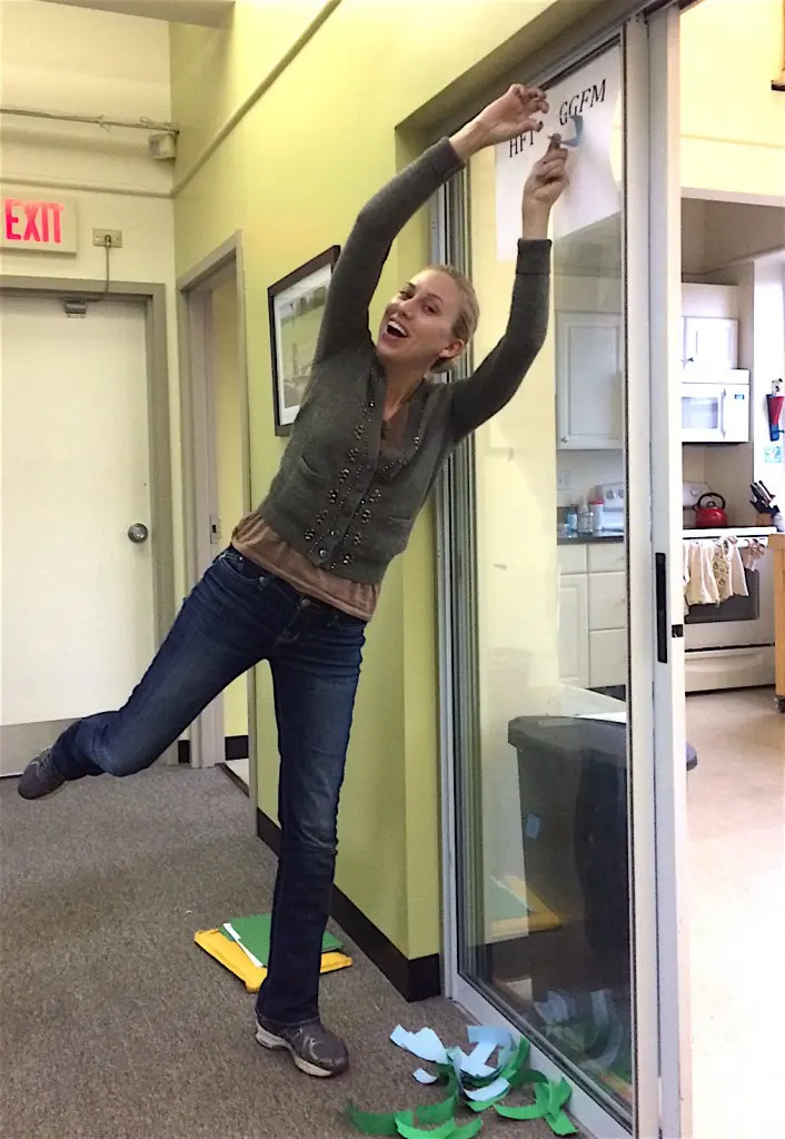 Me, removing the last link on the paper chain. Grant proposal review is complete!