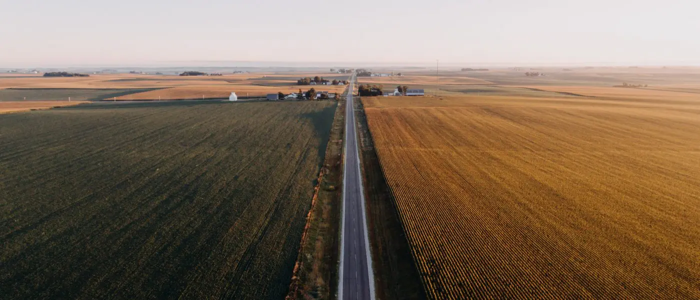 corn and soy farm fields in van horne
