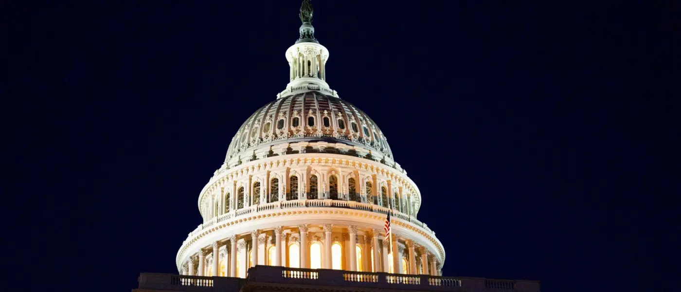 united states capitol building at night