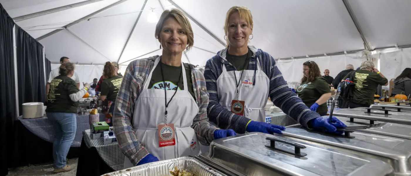 Catering volunteers at Farm Aid 2022