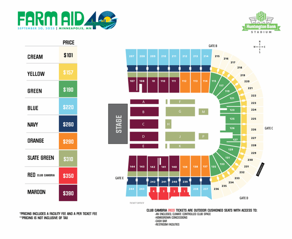 Farm Aid 40 Seating Map