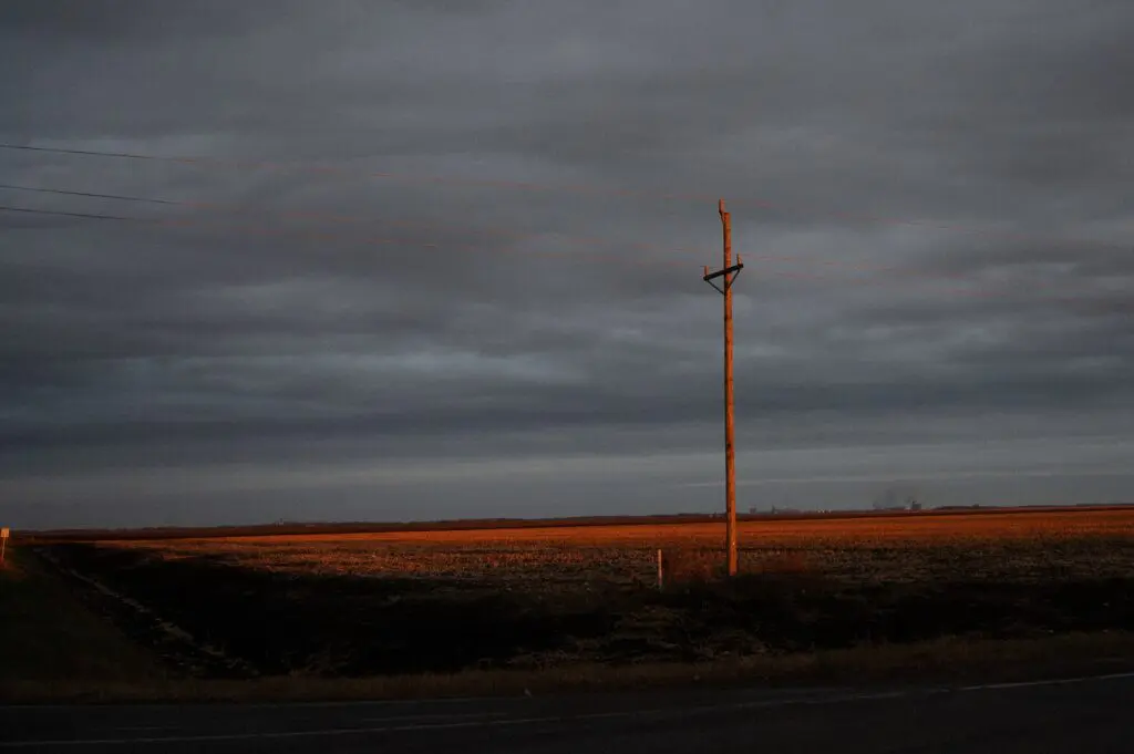 field with a foreboding sky