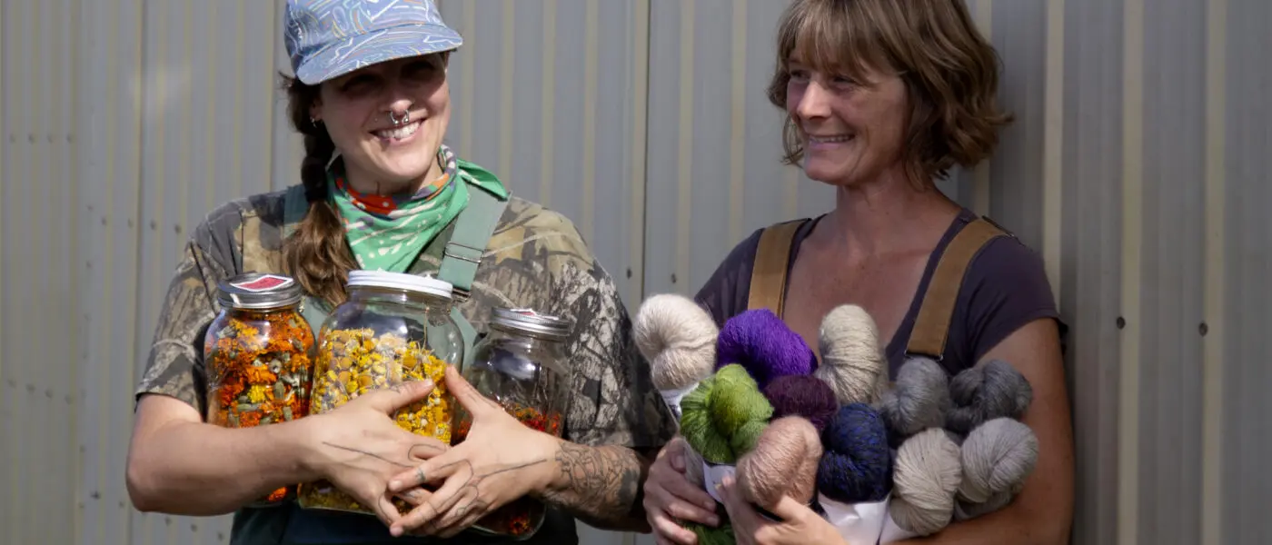 Maddy and Theresa with the fruits of their labor.