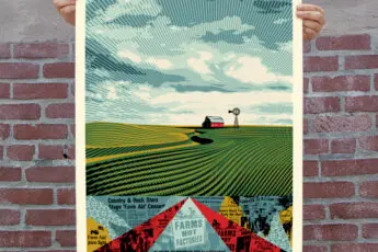 Shepard Fairey’s “Farms, Not Factories”
