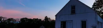 barn at dusk