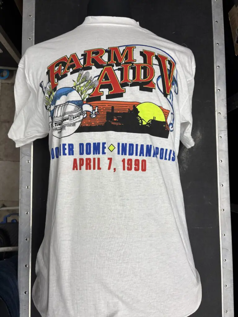 back of a Farm Aid IV shirt