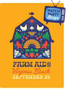 Farm Aid 2026 Watch Party Bingo