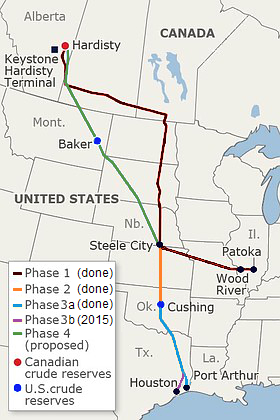 Keystone XL pipeline route