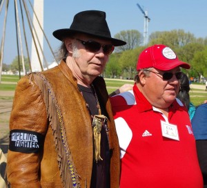 Neil Young and Art Tanderup stand up for the land in Washington, D.C. (Photo by Bold Nebraska)