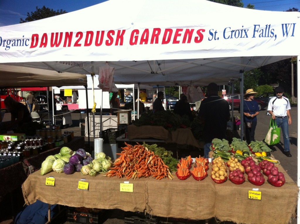 Dawn to Dusk’s farmers’ market display.