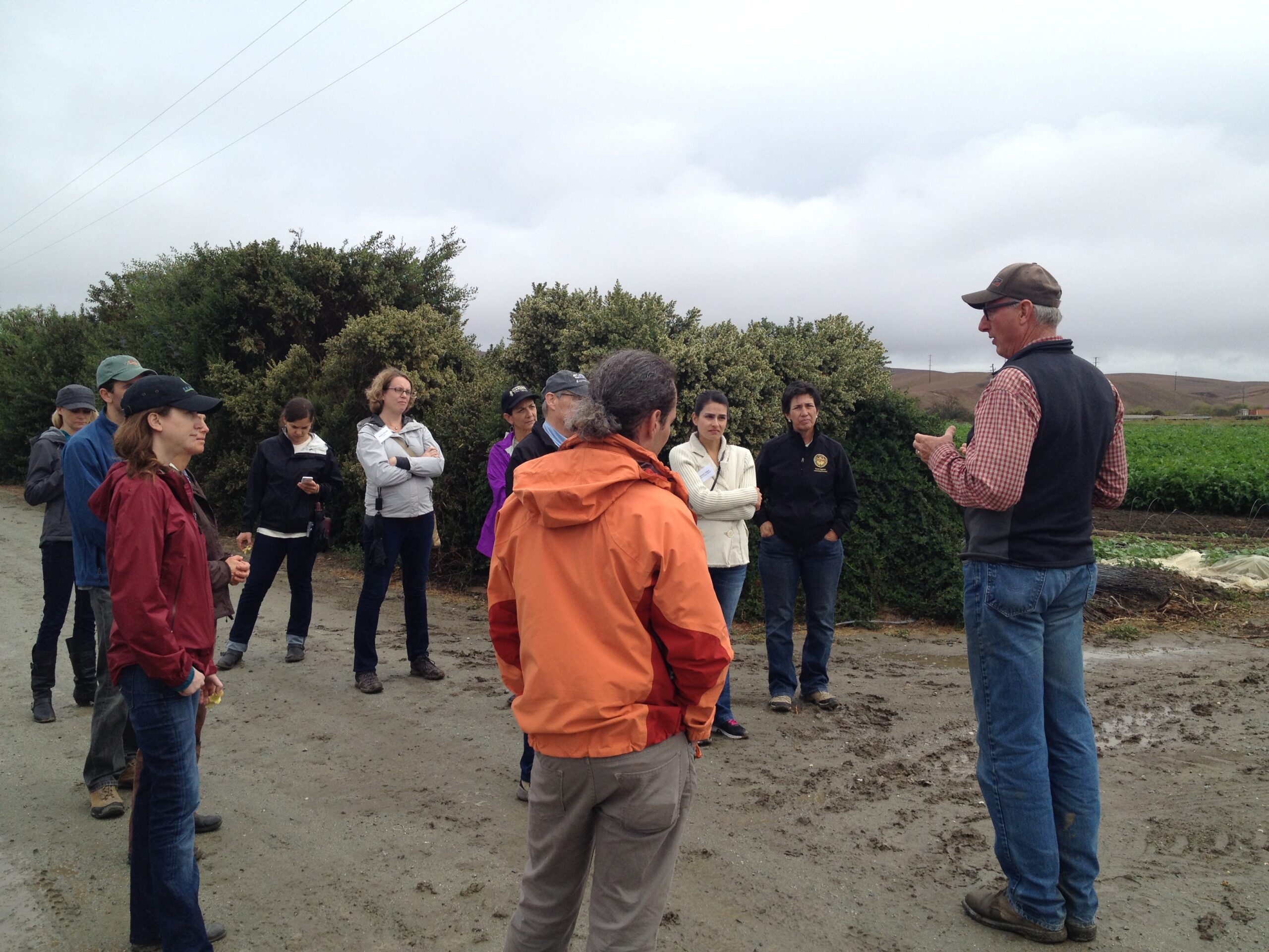 Phil Foster of Pinnacles Organics talks with California legislators about building soil organic matter and planting hedgerows to sequester carbon.