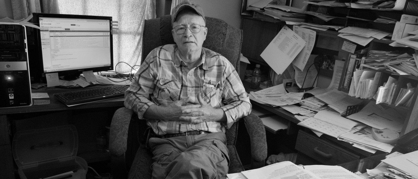 Farm advocate Benny Bunting in his office