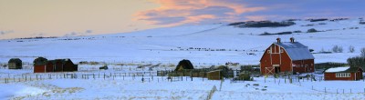 winter farm and barn landscape