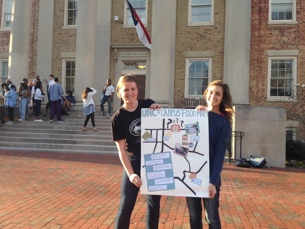 This Real Food Challenge campus food map was delivered to the UNC chancelor.
