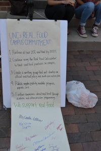 Real Food Challenge campaign at UNC. 