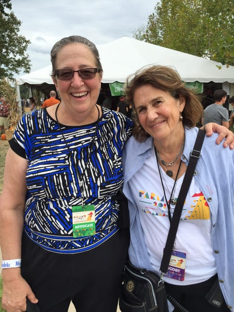 Kathy and Farm Aid's director Carolyn Mugar at Farm Aid 2016. 