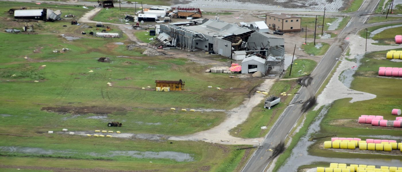 Refugio County, Texas farm destroyed by Hurricane Harvey