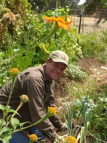 Kevin Hesser in the garden