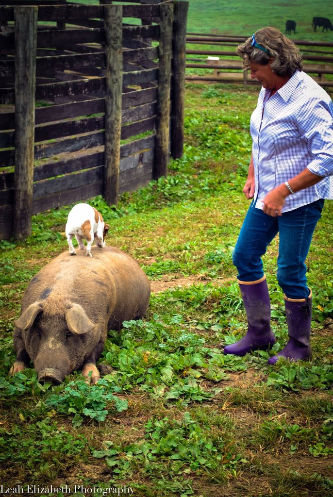 Tootie with a pig