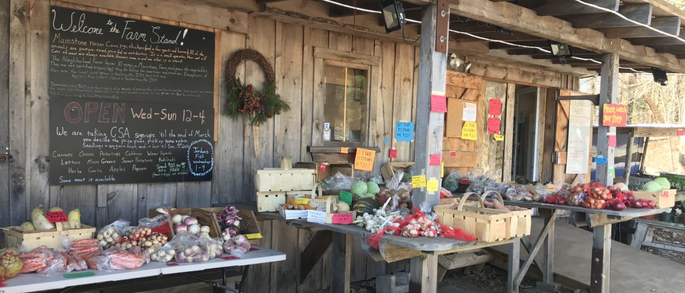 Farm stand in spring
