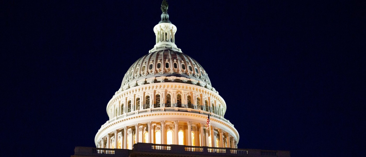 united states capitol building at night