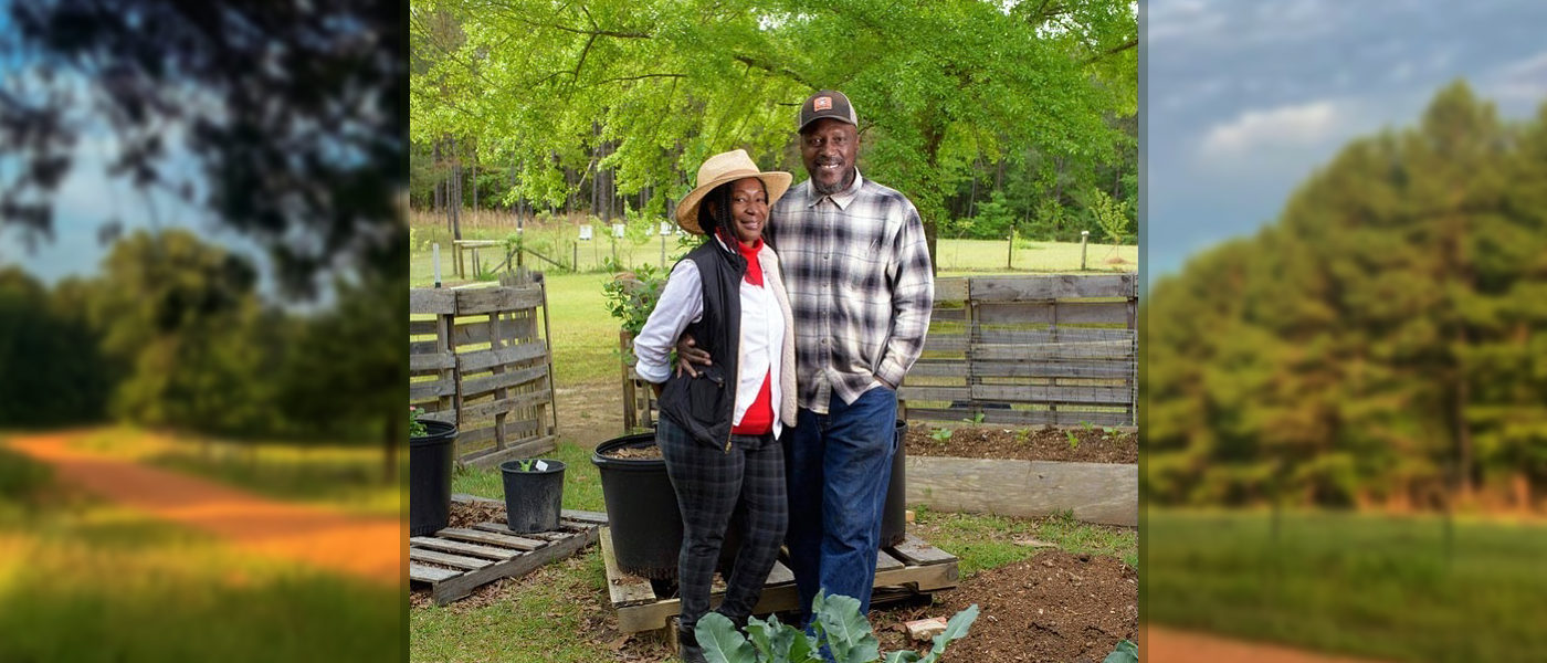 Kevin Springs and Teresa Ervin-Springs of TKO Farming, stand on their farm in McCool, Mississippi