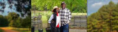 Kevin Springs and Teresa Ervin-Springs of TKO Farming, stand on their farm in McCool, Mississippi