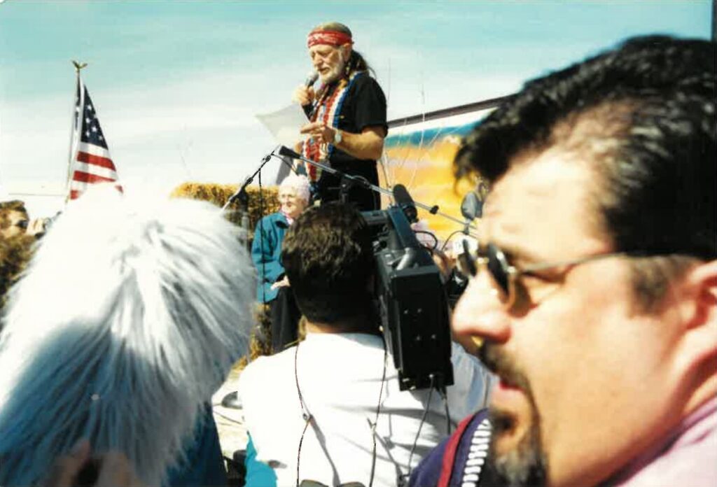 Willie Nelson speaks at the NPPC protest