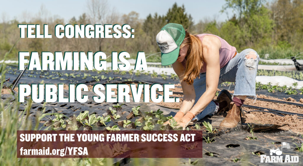 Tell Congress: Farming is a public service. Support the Young Farmers Success Act at https://farmaid.org/YFSA