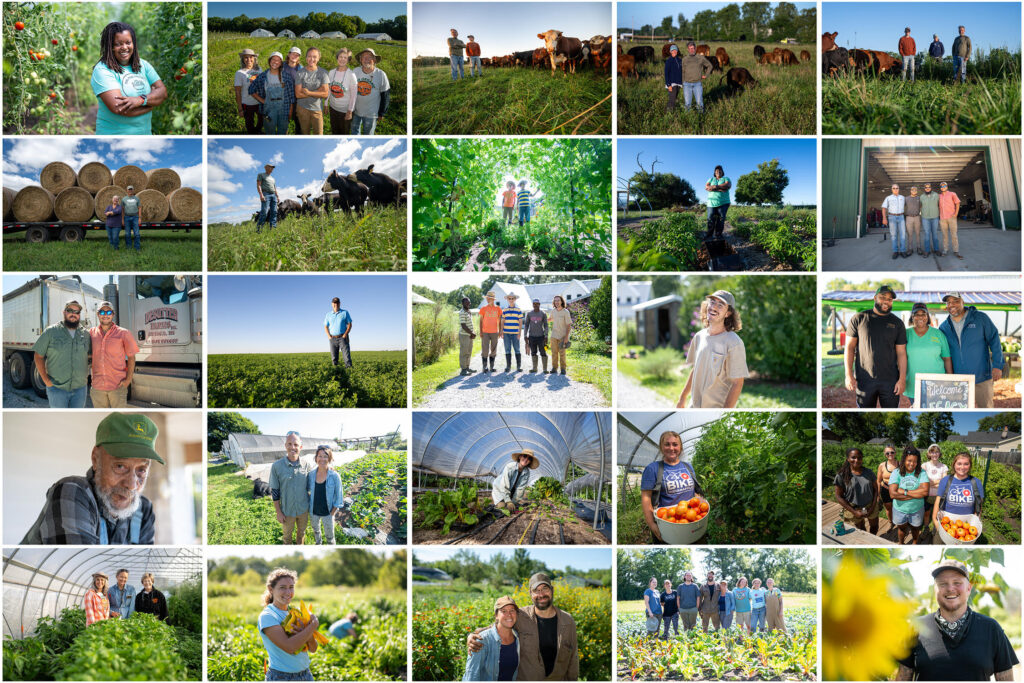 collage of farmer photos