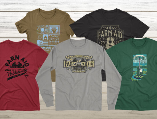 Farm Aid 2023 shirt collage