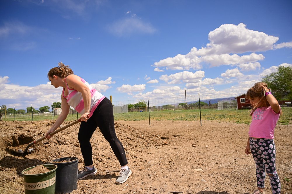 woman working with soil