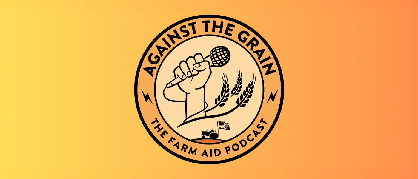 Against the Grain podcast logo over gradient