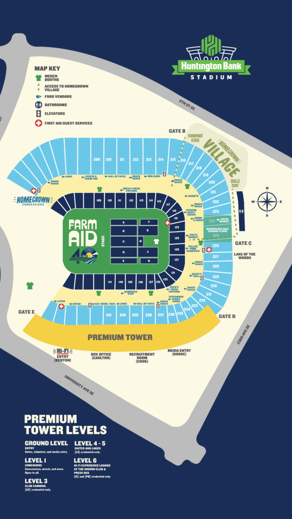 farm aid 40 venue map