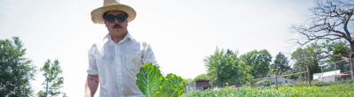 farmer with cabbages