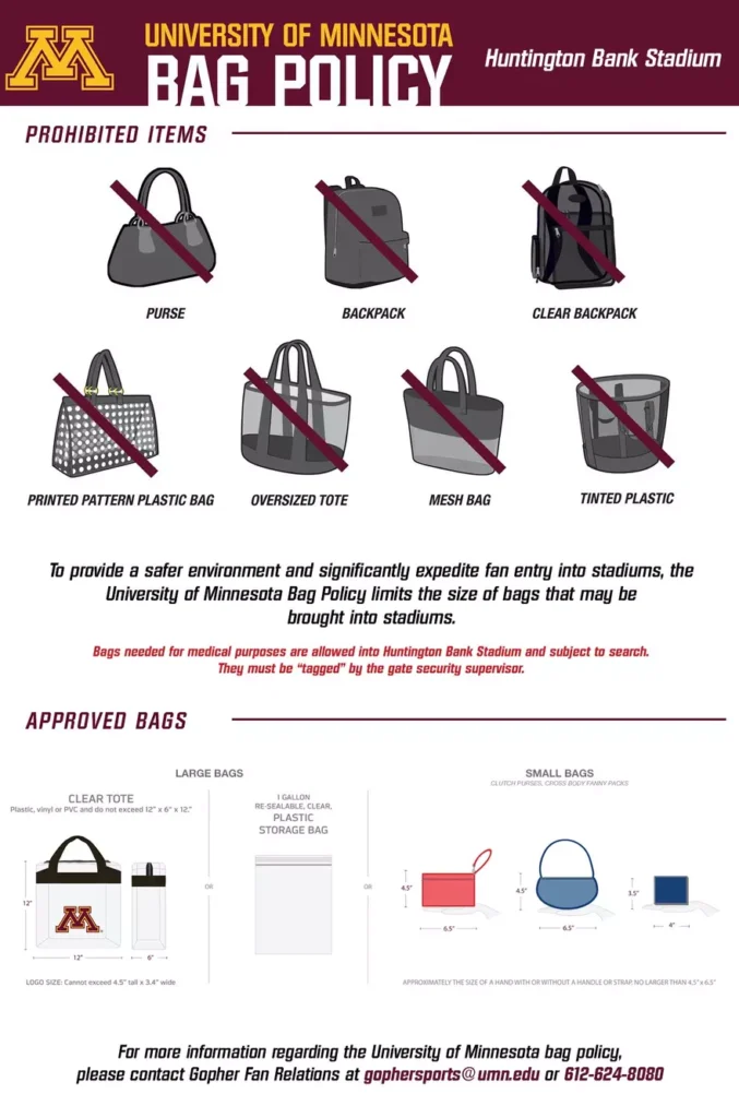 Huntington Bank Stadium Bag Policy