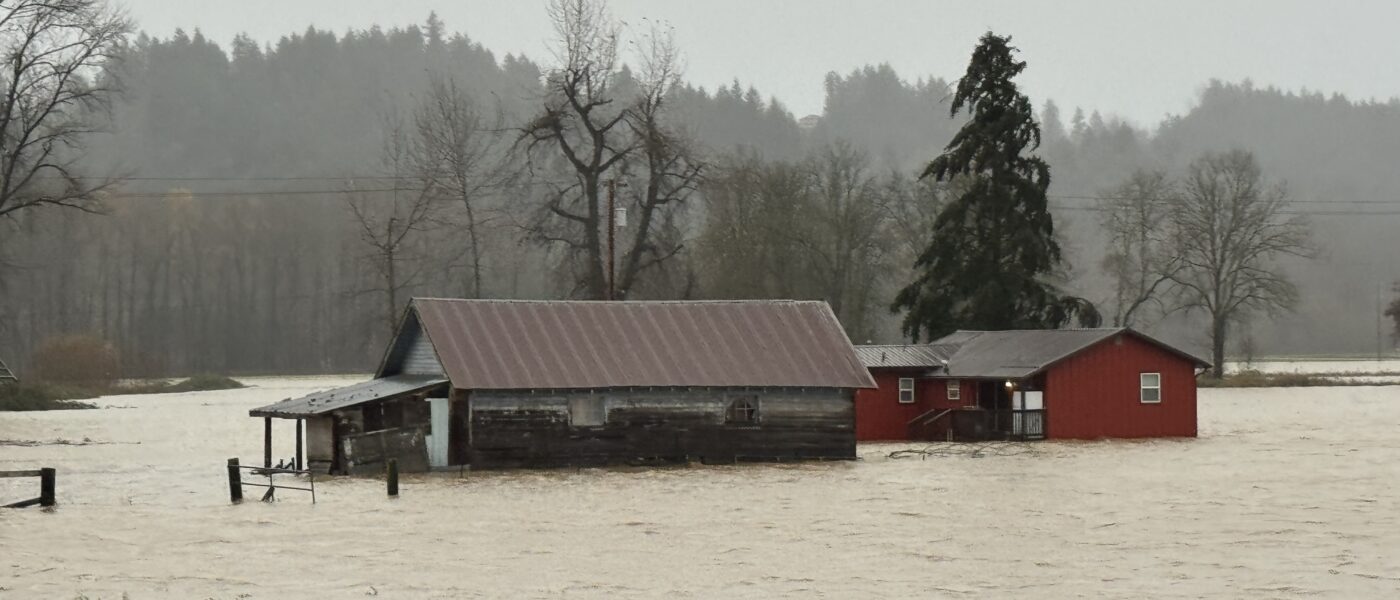 flooded farm in kent, washington